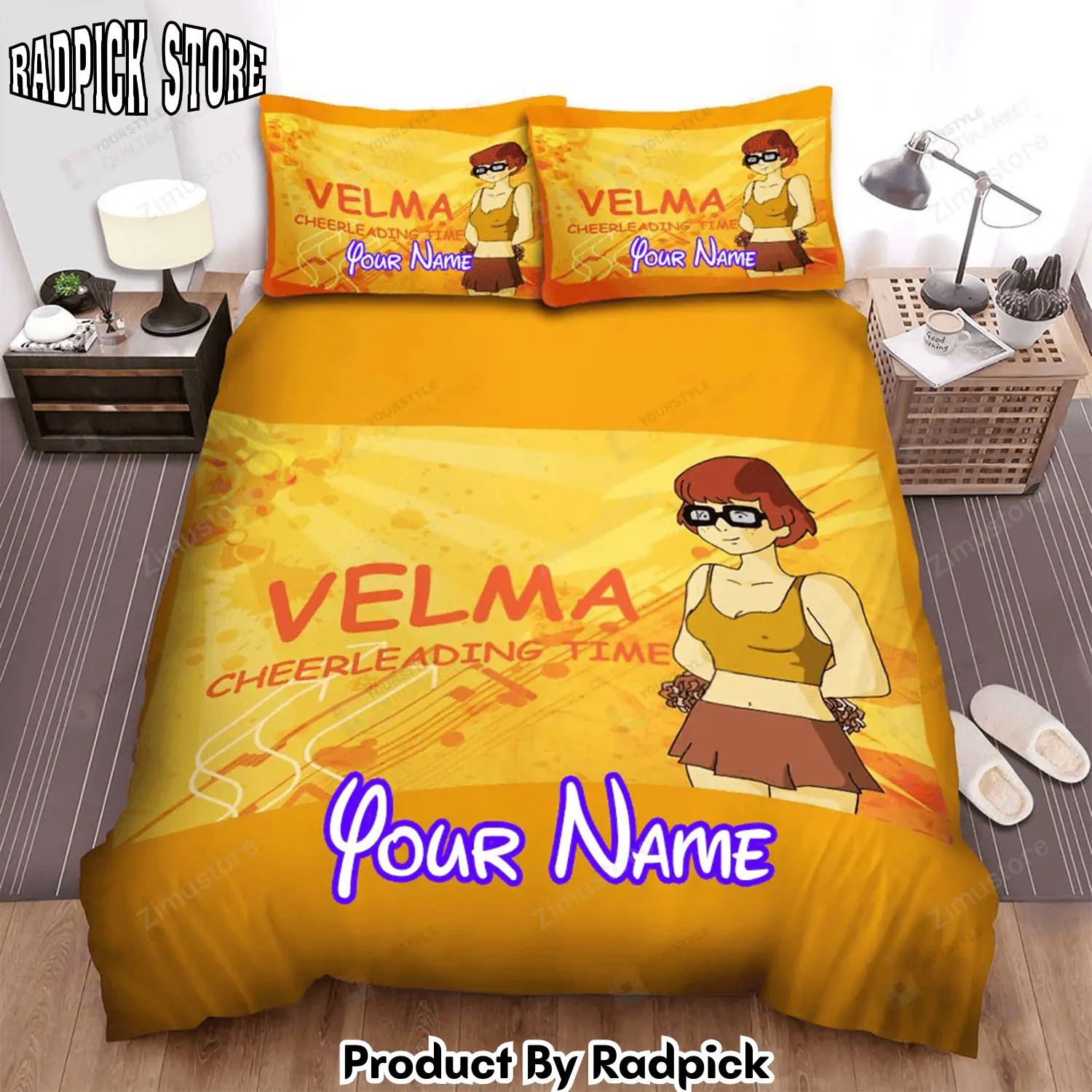 Radpick the scoobydoo show velma cheerleading time bed sheets spread duvet cover personalized name bedding sets rp327967
